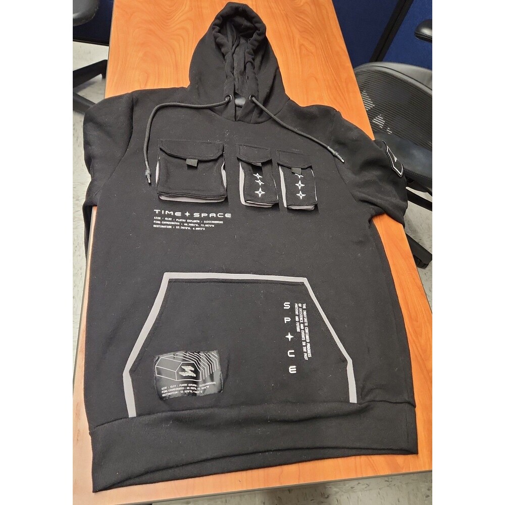 Time & Space Black Casual Hoodie w/ Pockets Size M